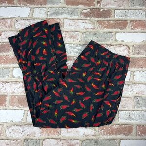 Mens XL Novelty Red Hot Chili Pepper Pajama Pants Cotton Comfy Loungewear